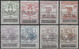 1924 Italia Parastatali Overprinted 8v. Sorani MNH Sassone N. 70/77 - Other & Unclassified