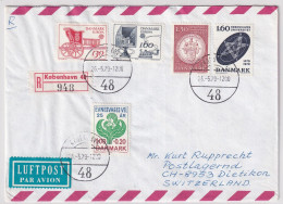 MiNr. 686 - 687 Dänemark 1979, 10. Mai. Europa Geschichte Des Post- Und Fernmeldewesens R-Brief  Kopenhagen - Schweiz - Briefe U. Dokumente