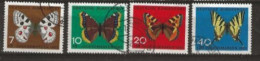 RFA N° YT  248 à 251 Oblitérés 1962  Papillons - Used Stamps