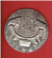 MEDAILLE ARGENT 1970 SADG SOCIETE ARCHITECTE DIPLOME PAR LE GOUVERNEMENT DESSIN OTELLO ZAVARONI GRAVEUR GEORGES SIMON - Profesionales / De Sociedad