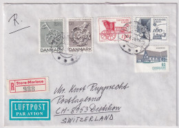 MiNr. 686 - 687 Dänemark 1979, 10. Mai. Europa Geschichte Des Post- Und Fernmeldewesens R-Brief  Store-Merlose - Schweiz - Brieven En Documenten