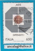 USATI ITALIA 1989 - Ref.0584 "LOTTA CONTRO AIDS" 1 Val. - 1981-90: Usati