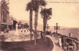 MONACO - Mont Carlo - Les Terrasses Du Casino - Vue Générale - Animé - Vue Sur La Mer - Carte Postale Ancienne - Monte-Carlo