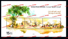 UAE 2013 UNITED ARAB EMIRATES ARABIAN ORYX ANIMAL WWF FAUNA MINIATURE SHEET TREE - Ver. Arab. Emirate