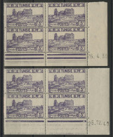TUNISIE N° 220 2 Blocs Avec Coin Daté Du 26/4/39 Et 26/12/40 Neufs Sans Charnière ** (MNH) TB - Unused Stamps
