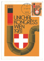 MAX 22 - 21 UNICHAL KONGRESS Wien, Austria - Maximum Card - 1981 - Usines & Industries