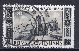 Italie - Italy - Italien 1955 Y&T N°696 - Michel N°947 (o) - 25l Basilique Saint François D'Assise - 1946-60: Used