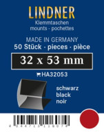 Lindner Klemmtaschen-Zuschnitte Schwarz 32 X 53 Mm (50 Stück) HA32053 Neu ( - Other & Unclassified