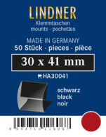 Lindner Klemmtaschen-Zuschnitte Schwarz 30 X 41 Mm (50 Stück) HA30041 Neu ( - Altri & Non Classificati