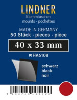 Lindner Klemmtaschen-Zuschnitte Schwarz 40 X 33 Mm (50 Stück) HA6108 Neu ( - Altri & Non Classificati