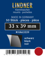 Lindner Klemmtaschen-Zuschnitte Schwarz 33 X 39 Mm (50 Stück) HA63339 Neu ( - Sonstige & Ohne Zuordnung