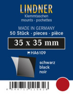 Lindner Klemmtaschen-Zuschnitte Schwarz 35 X 35 Mm (50 Stück) HA6109 Neu ( - Otros & Sin Clasificación
