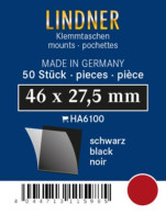 Lindner Klemmtaschen-Zuschnitte Schwarz 46 X 27,5 Mm (50 Stück) HA6100 Neu ( - Other & Unclassified