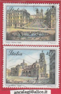 USATI ITALIA 1989 - Ref.0588 "PIAZZE D'ITALIA" Serie Di 2 Val. - 1981-90: Usados