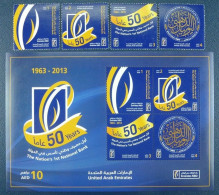 UAE UNITED ARAB EMIRATES 2013 2014 50 YEARS OF THE NATION'S 1ST NATIONAL BANK MNH - United Arab Emirates (General)