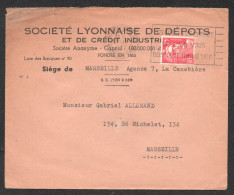 1950 ENVELOPPE SOCIETE LYONNAISE DE DEPOTS ET DE CREDIT INDUSTRIEL / TIMBRE PERFORE (  S.L ) F78 - Storia Postale