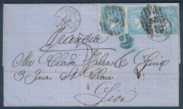 LETTRE COVER LEON SPAIN ESPAGNE > FRANCIA CACHET PD TAXE 5 CAD BLEU ENTRÉE FRANCE LION 1865 AMB CARC TAR B - Lettres & Documents