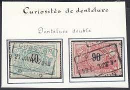Belgique 1895 - Timbres Neufs. COB Nr.: TR20+25 Avec Curiosité: "Double Dentelure". Pas Commun...  (EB) AR-02432 - Postfris