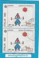 USATI ITALIA 1989 - Ref.0589B "EUROPA UNITA" 2 Val. In Coppia - 1981-90: Gebraucht