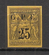 GUADELOUPE - 1884 - N°YT. 2 - 25 Sur 35c Violet Sur Jaune - Neuf Luxe ** / MNH / Postfrisch - Nuevos