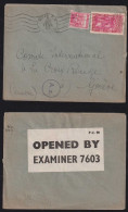 Algeria Algerie 1943 Double Censor Cover To GENEVA Switzerland - Cartas & Documentos