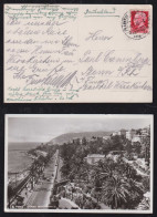 Italy 1939 Picture Postcard S. REMO X BONN Germany Nachträglich Entwertet Frankfurt - Other & Unclassified