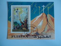 FUJEIRA   USED  STAMPS    SHEET  PAINTINGS  CHRISTMAS - Fudschaira
