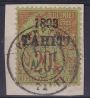 Tahiti        25 Oblitéré Sur Fragment - Oblitérés