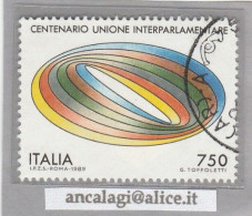 USATI ITALIA 1989 - Ref.0594A "UNIONE INTERPARLAMENTARE" 1 Val. - 1981-90: Oblitérés