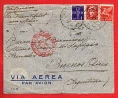 Regno 1938 - Aerogramma Roma Buenos Aires - Linea Aerea Tedesca - Marcophilie (Avions)