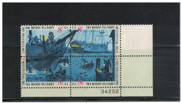 United States 1973 Boston Tea Party BL. OF 4 MNH - Unused Stamps