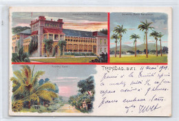 Trinidad - LITHO - Governor's Residence - Queen's Park Residence - Country Road - Publ. Karl Theyer  - Trinidad
