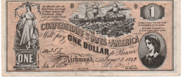 POUR COLLECTIONNEUR FAUX-BILLET FAKE 1 ONE DOLLAR THE CONFEDERATE UNITED STATES OF AMERICA - Collezioni