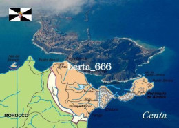 Ceuta City Map Spain North Africa New Postcard * Carte Geographique * Landkarte - Ceuta