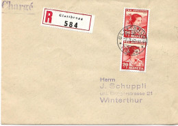 79 - 53 - Enveloppe Recommandée Envoyée De Glattbrugg 1942 - Timbres Pro Juventute - Brieven En Documenten