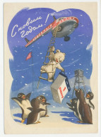 Postal Stationery Soviet Union 1959 Polar Bear - Penguin - Helicopter - Arctic Expeditions