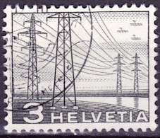 Schweiz Suisse 1949: Strommasten 3 Rp. Zu 297 Mi 529 Yv 481 Mit Stempel ZENTRUM DER FERIENREISE Susten (Zu CHF 4.00) - Oblitérés