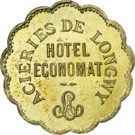 France, Aciéries De Longwy, Hôtel Economat, 20 Centimes, 1883, SUP, Laiton - Notgeld