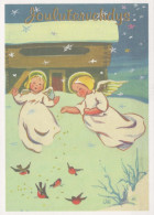 ANGE Noël Vintage Carte Postale CPSM #PBP460.FR - Anges