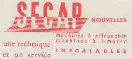 Meter Cover France 1957 SECAP - Machine Labels [ATM]