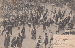 SIENA-IL PALIO-CORTEO MEDIEVALE(SEGUITO)-BELLA CARTOLINA VIAGGIATA IL 15-6-1908-RETRO INDIVISO - Siena