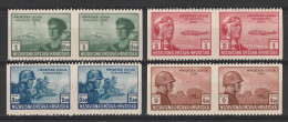 CROATIA HRVATSKA CROAZIA MNH ** 1943 MICH. 107/110 VARIETY VERTICAL IMPERFORATED - Croatia