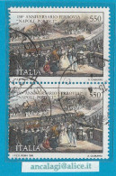 USATI ITALIA 1989 - Ref.0599B "FERROVIA NAPOLI-PORTICI" 1 Val. In Coppia, Parte Destra - 1981-90: Gebraucht