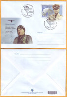 2022 Moldova FDC Romania Grigore Baștan, General-maior Parașutist Român 100, Aviation, Parachute, Aircraft - Moldavie