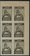 Spain 1931 6 Imperforate Stamp Corner Sheet Postage Free Of The Constituent Courts Of The Second Spanish Republic Lion - Franchise Postale