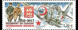 France 2017 WWII 75th Anniversary Of The Normandie-Niemen Aviation Regiment Joint With Russia Stamp MNH - Militares