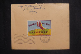 ALGÉRIE - Vignette ( Vin D'Algérie) Au Dos D'une Enveloppe De Oran Pour Brazzaville En 1956 - L 151778 - Cartas & Documentos