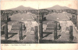 CPA Carte Postale Stéréoscopique Italie Ruines De Pompéi  VM79606 - Pompei