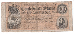 POUR COLLECTIONNEUR FAUX-BILLET FAKE 500 FIVE HUNDRED DOLLARS THE CONFEDERATE UNITED STATES OF AMERICA - Collections