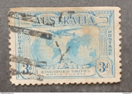 AUSTRALIA 1931 SOUTHERN CROSS OVER OF THE EMISPHERES SCOTT N 112 VARIETY SUPERIOR IMPERFORATE - Usados